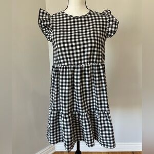 Shein black and white gingham dress with ruffles in a size medium